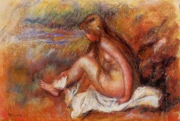 Pierre Auguste Renoir : Bather Seated by the Sea